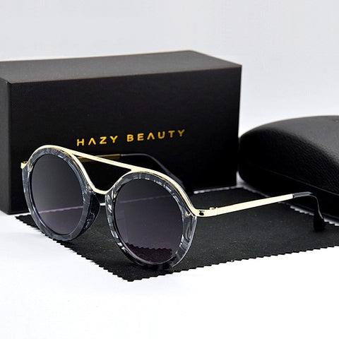 HAZY BEAUTY Round Vintage Sunglasses