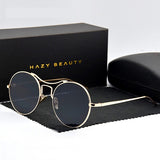 HAZY BEAUTY Round Vintage Sunglasses
