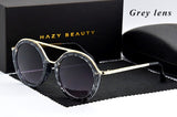 HAZY BEAUTY Round Vintage Sunglasses